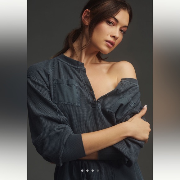 Anthropologie Dark Gray Everywhere Long Sleeve Dress - Picture 2 of 7